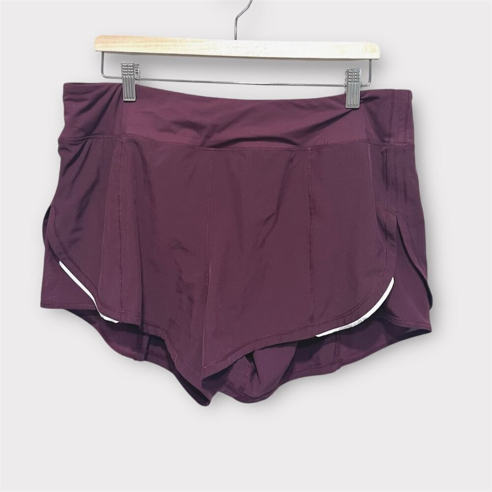Zyia Active Womens Shorts Activewear Lining Logo Small Pocket Burgundy Size XL